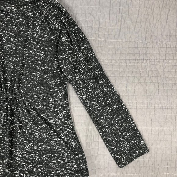 4/$15 Waterfall Cardigan Women Large Black Heather T Shirt Knit Waterfall Jacket - Picture 16 of 16